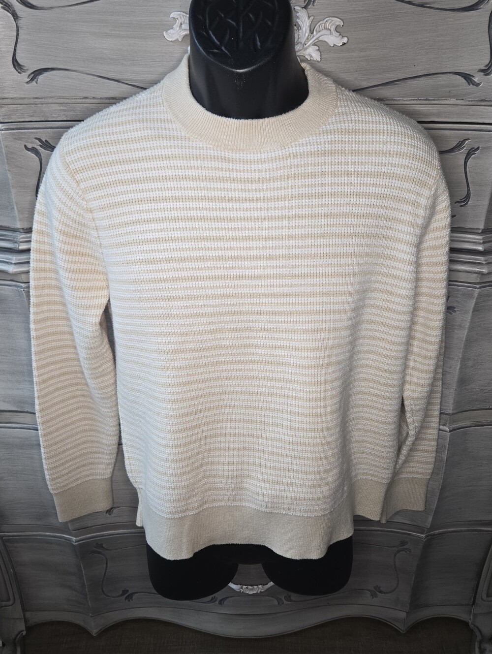 Goodfellow & Co Cream Textured Crewneck Sweater